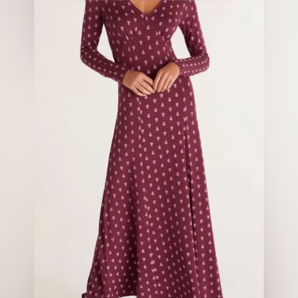 NWT - Z Supply Gracie Ditsy Maxi Dress in Garnet - S